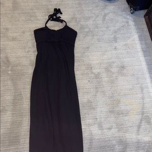 Black halter maxi dress
